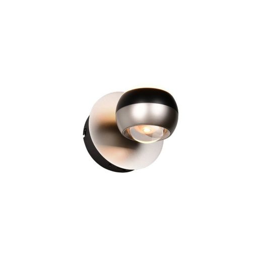 Applique per salotto led 8w cct 2300k 3000k 4000k bi-emissione orientabile moderna nichel opaco nera