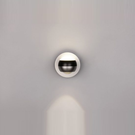 Applique per salotto led 8w cct 2300k 3000k 4000k bi-emissione orientabile moderna nichel opaco nera