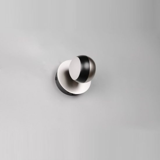 Applique per salotto led 8w cct 2300k 3000k 4000k bi-emissione orientabile moderna nichel opaco nera