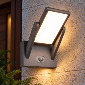 Applique da esterno solare led 5w cct 2300k 4000k con sensore di movimento orientabile antracite