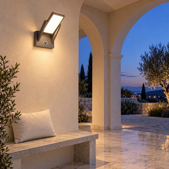 Applique da esterno solare led 5w cct 2300k 4000k con sensore di movimento orientabile antracite