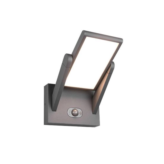 Applique da esterno solare led 5w cct 2300k 4000k con sensore di movimento orientabile antracite