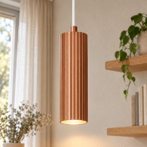 Lampada a sospensione per sala da pranzo moderna cilindrica rigata grigio caldo caffe
