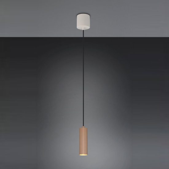 Lampada a sospensione per sala da pranzo moderna cilindrica rigata grigio caldo caffe