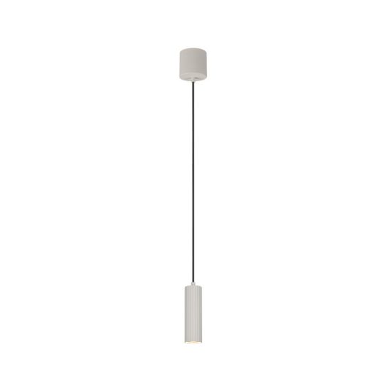 Lampada a sospensione per sala da pranzo moderna cilindrica rigata grigio caldo