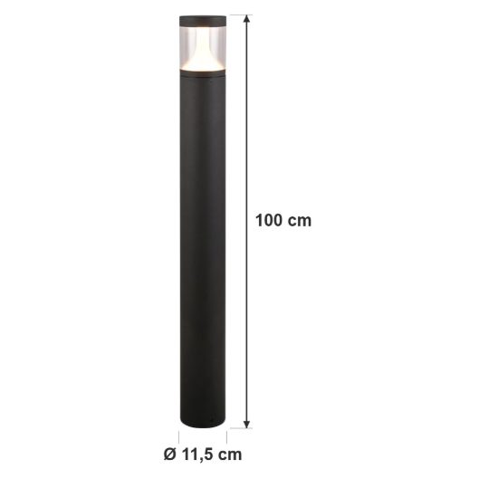 Lampione da giardino led 13w cct 2200k 3000k 4000k ip65 moderno antracite