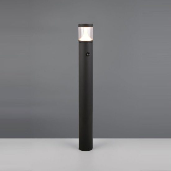 Lampione da giardino led 13w cct 2200k 3000k 4000k con sensore di movimento ip54 moderno antracite