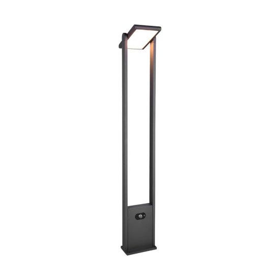 Lampione da giardino solare led 5w cct 2300k 4000k con sensore di movimento orientabile antracite