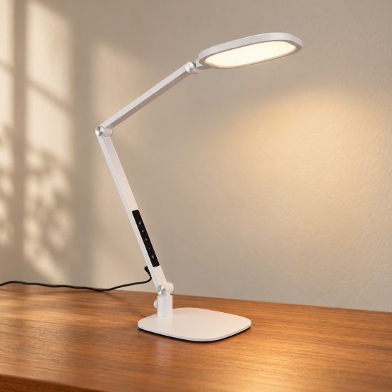 Lampada da scrivania led 13,5w cct 3000k 4200k 6500k touch per ufficio con morsetto girevole bianca