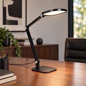 Lampada da scrivania led 13,5w cct 3000k 4200k 6500k touch per ufficio con morsetto girevole nera