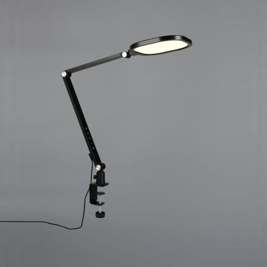 Lampada da scrivania led 13,5w cct 3000k 4200k 6500k touch per ufficio con morsetto girevole nera