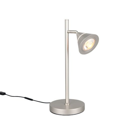 Lampada da tavolo led 5w cct 2300k 3000k 4000k touch per soggiorno moderna conica nichel opaco