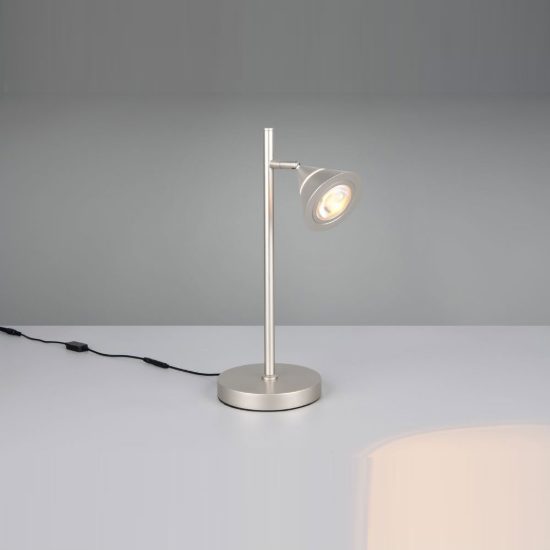 Lampada da tavolo led 5w cct 2300k 3000k 4000k touch per soggiorno moderna conica nichel opaco