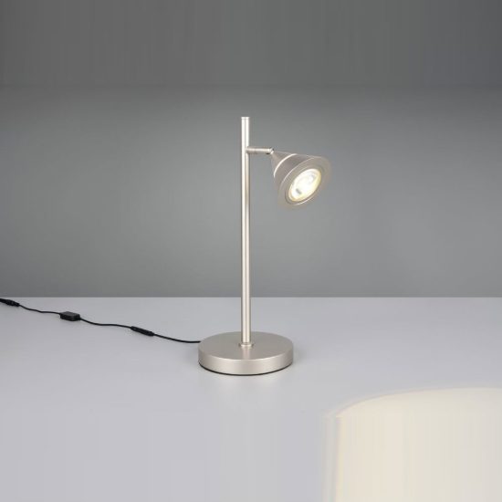 Lampada da tavolo led 5w cct 2300k 3000k 4000k touch per soggiorno moderna conica nichel opaco