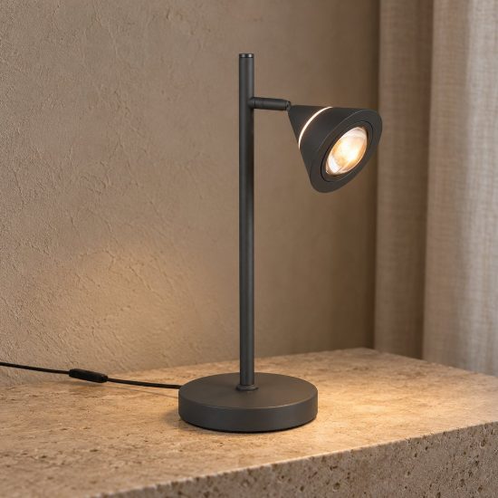 Lampada da tavolo led 5w cct 2300k 3000k 4000k touch per soggiorno moderna conica nera