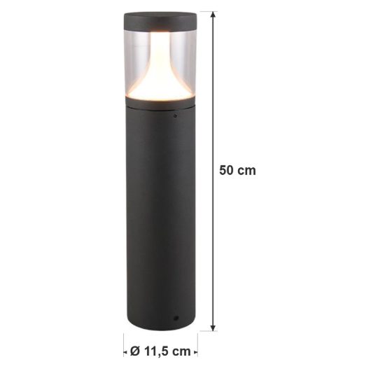 Lampioncino da giardino led 13w cct 2200k 3000k 4000k ip65 moderno antracite