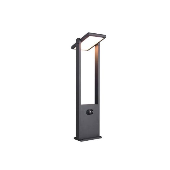 Lampioncino da giardino solare led 5w cct 2300k 4000k con sensore di movimento orientabile antracite