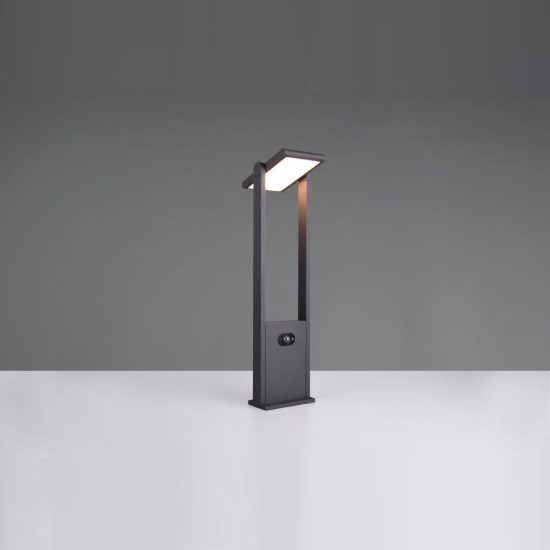 Lampioncino da giardino solare led 5w cct 2300k 4000k con sensore di movimento orientabile antracite