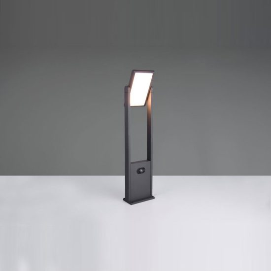 Lampioncino da giardino solare led 5w cct 2300k 4000k con sensore di movimento orientabile antracite