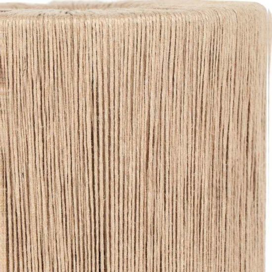 Lampada da tavolo per soggiorno moderna nera con paralume in juta naturale