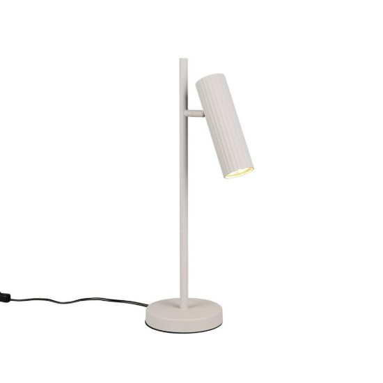 Lampada da tavolo per soggiorno moderna grigio caldo con diffusore cilindrico rigato
