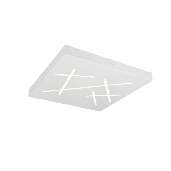 Plafoniera led 24w cct 2700k 6500k con telecomando per soggiorno quadrata bianca con tagli di luce