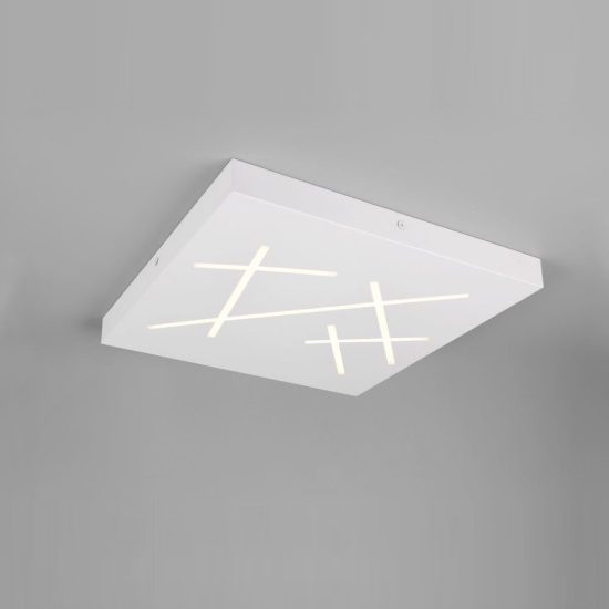 Plafoniera led 24w cct 2700k 6500k con telecomando per soggiorno quadrata bianca con tagli di luce