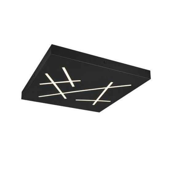 Plafoniera led 24w cct 2700k 6500k con telecomando per soggiorno quadrata nera con tagli di luce