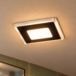 Faretto da incasso per cartongesso led 5w 3000k ip44 quadrato nero opaco