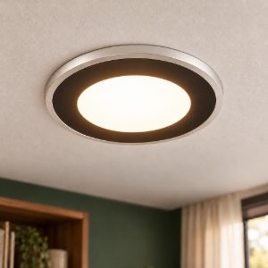 Faretto da incasso per cartongesso per soggiorno led 4w 3000k rgb con telecomando rotondo nero opaco