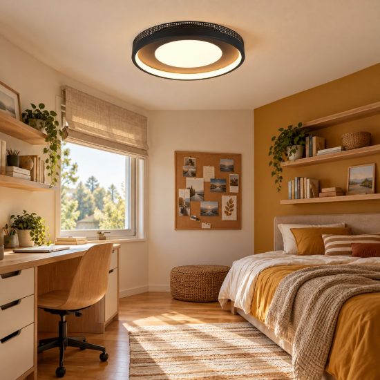 Plafoniera led 36w 3000k moderna rotonda nera oro con diffusore effetto raggi