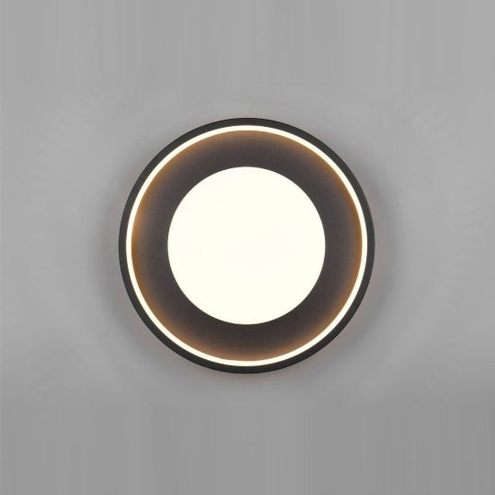 Plafoniera led 36w 3000k moderna rotonda nera oro con diffusore effetto raggi
