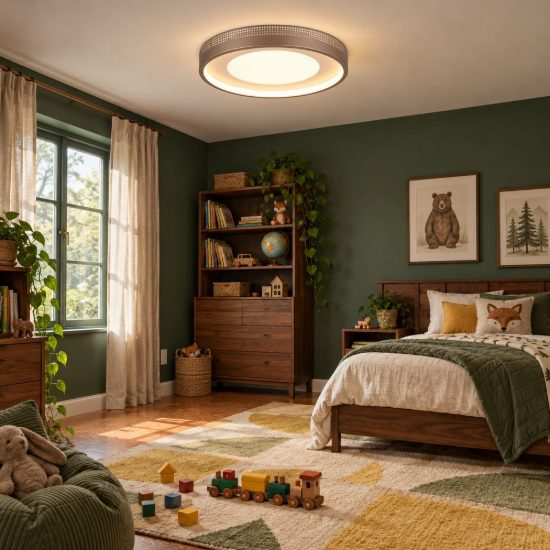Plafoniera led 36w 3000k moderna rotonda caffe grigio caldo con diffusore effetto raggi