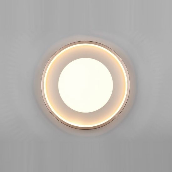 Plafoniera led 36w 3000k moderna rotonda caffe grigio caldo con diffusore effetto raggi