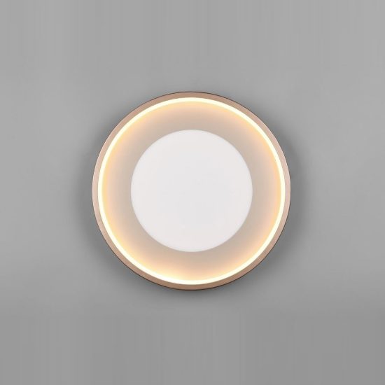 Plafoniera led 36w 3000k moderna rotonda caffe grigio caldo con diffusore effetto raggi