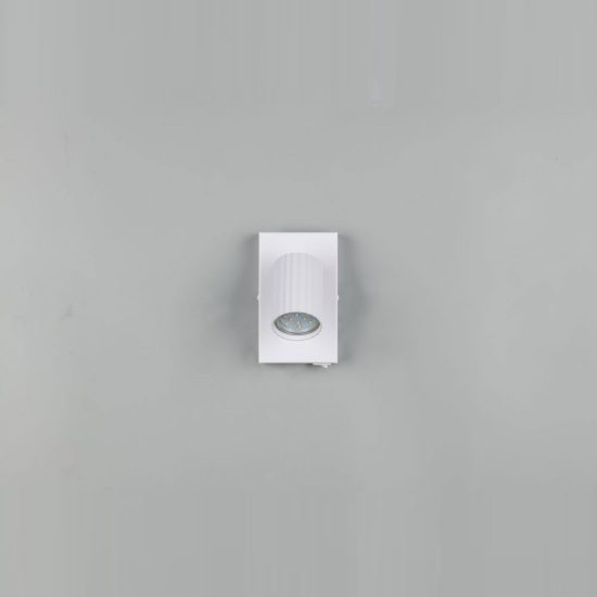 Applique per comodino camera da letto bianca con cilindro rigato interruttore