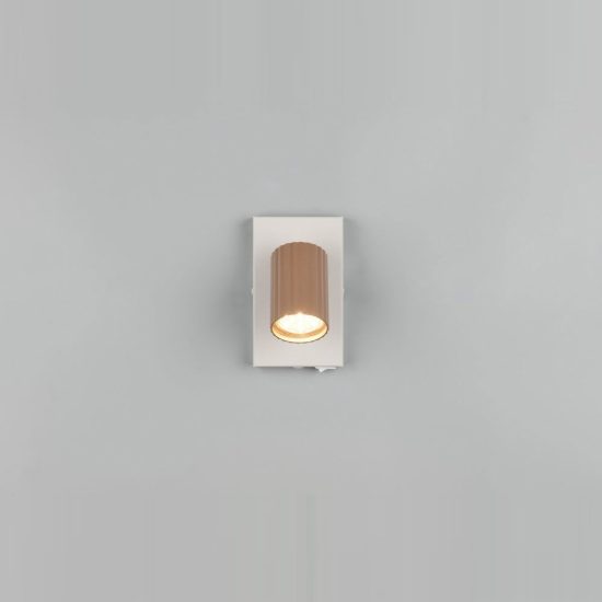 Applique per comodino camera da letto grigio caldo caffe con cilindro rigato interruttore