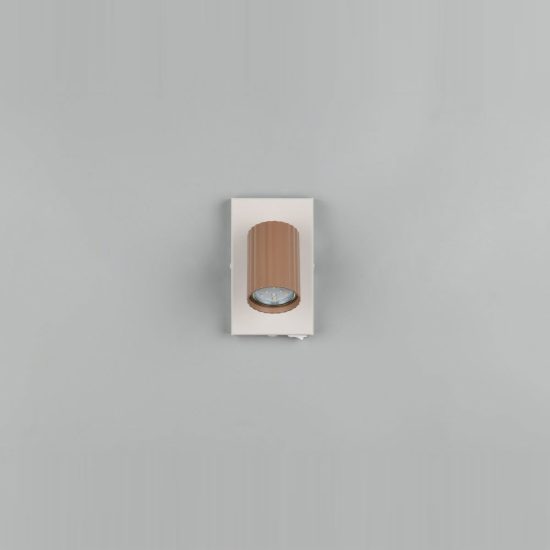 Applique per comodino camera da letto grigio caldo caffe con cilindro rigato interruttore
