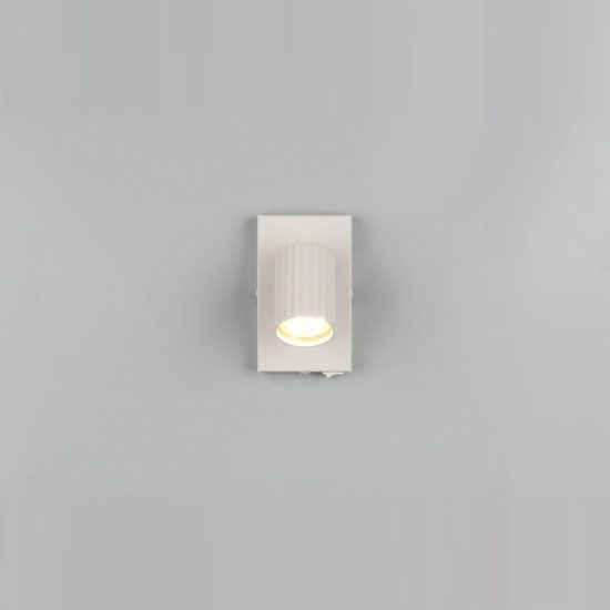 Applique per comodino camera da letto grigio caldo con cilindro rigato interruttore