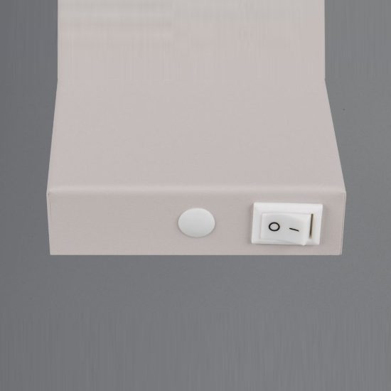 Applique per comodino camera da letto grigio caldo con cilindro rigato interruttore