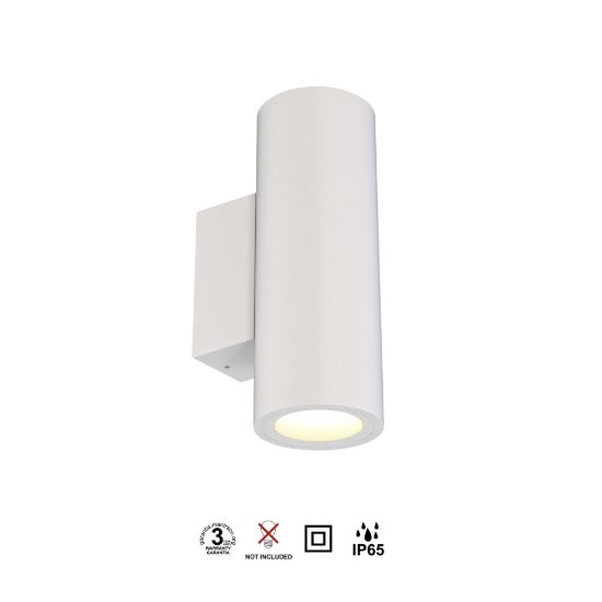Applique da esterno ip65 bianca cilindrica doppia emissione