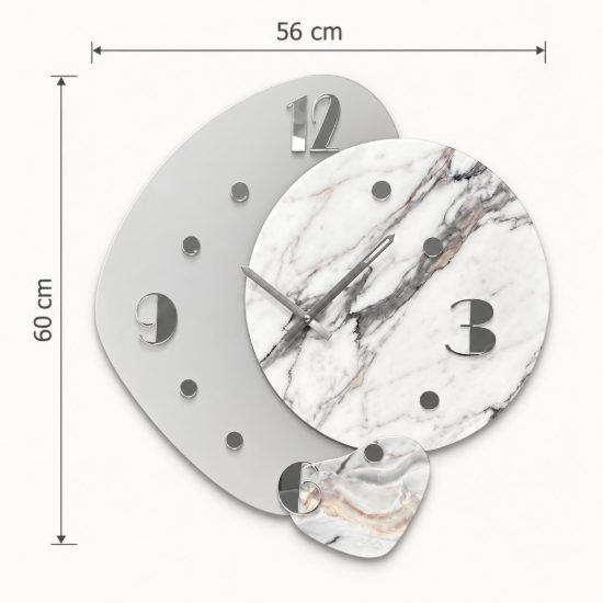Orologio da parete design moderno legno laccato e resine verde dettagli oro