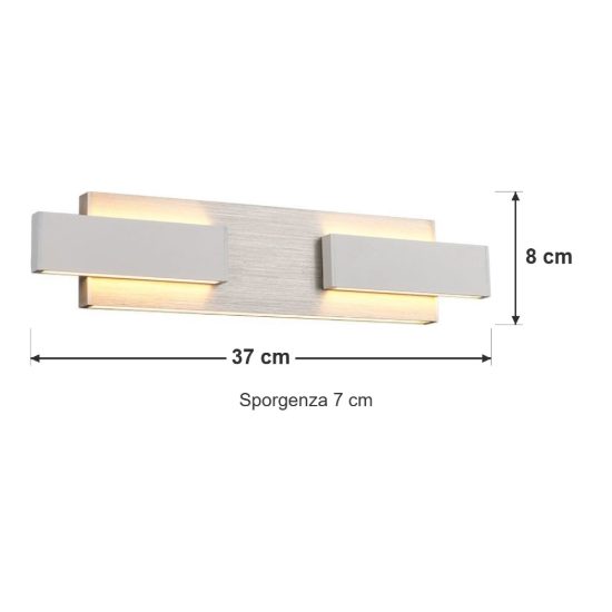 Applique per salotto led 25w cct 2700k 6000k con telecomando moderna lineare nichel opaco