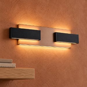 Applique per salotto led 25w cct 2700k 6000k con telecomando moderna lineare nera caffe