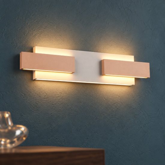 Applique per soggiorno led 25w cct 2700k 6000k con telecomando moderna lineare grigia caffe
