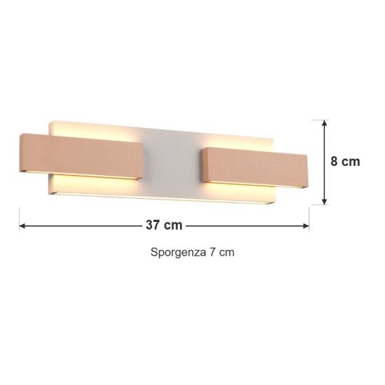 Applique per soggiorno led 25w cct 2700k 6000k con telecomando moderna lineare grigia caffe