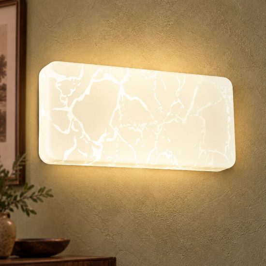 Applique led 10,5w 4000k quadrata bianca per soggiorno