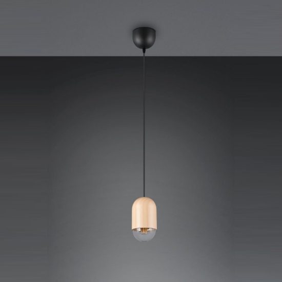 Lampada a sospensione per sala da pranzo moderna in legno naturale