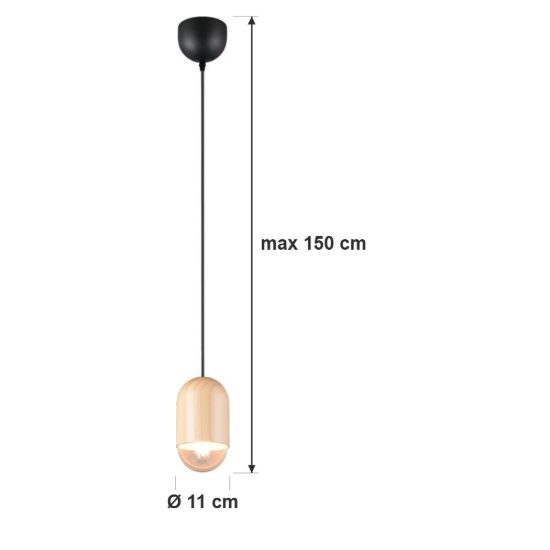 Lampada a sospensione per sala da pranzo moderna in legno naturale