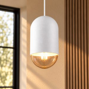 Lampada a sospensione per sala da pranzo moderna bianca in metallo
